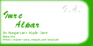 imre alpar business card